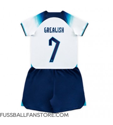 England Jack Grealish #7 Replik Heimtrikot Kinder WM 2022 Kurzarm (+ Kurze Hosen)